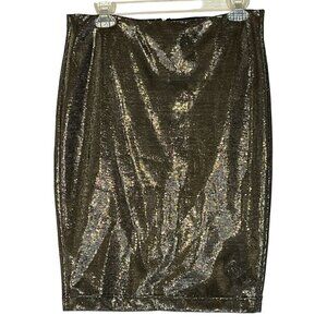 NEW XXI Gold Metallic Lurex Party Cocktail Pencil Skirt